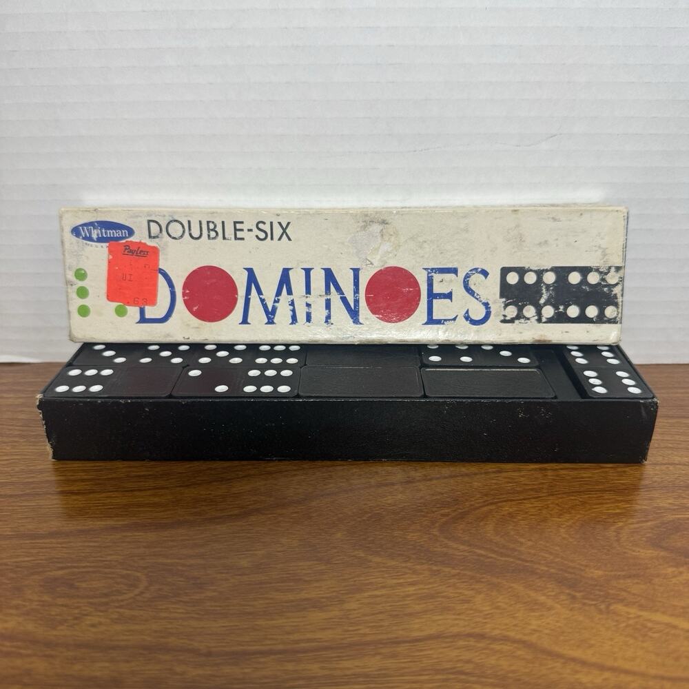 Vintage Whitman Double-Six Dominos Complete Set